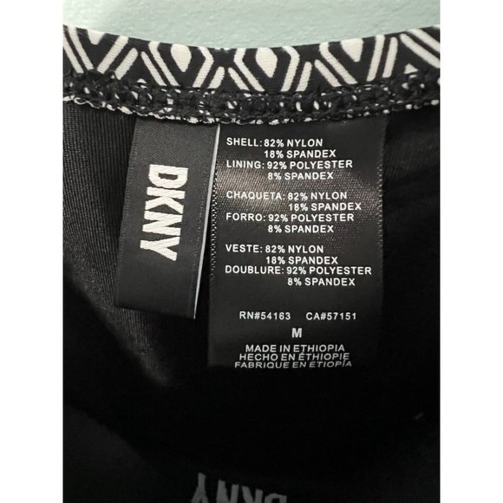 DKNY Black and White One Piece Swim Suit Size Medium - Picture 5 of 5